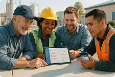 Illustration of work management dashboard for field service operations