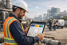 Illustration of work order management dashboard for field service operations